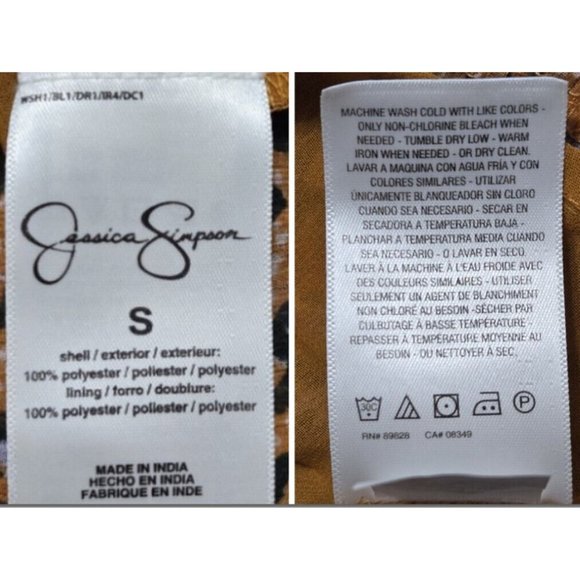 Jessica Simpson Women Cathay Spice Animal Print Split Neck Blouse Top (S) NWT - Picture 7 of 11